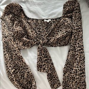 COPPER CLOSET CHEETAH TIE TOP